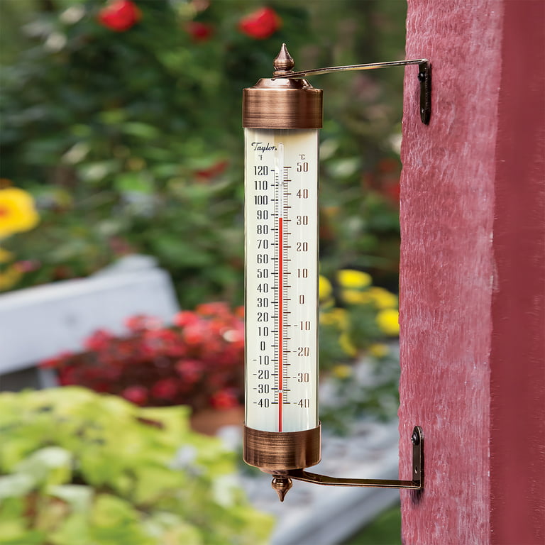 Metal Case Glass Tube Outdoor Temperature Gauge , Indoor Outdoor Temp Gauge  Quick Response