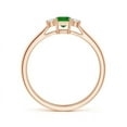 thumbnail image 2 of Angara Natural 0.2 Ct. Emerald with Diamond Stackable Ring in 14K Rose Gold for Women (Ring Size: 7), 2 of 8
