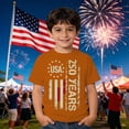 thumbnail image 4 of Bainana Patriotic T Shirts For Boys Toddler USA Flag Print Short Sleeve Crew Neck Tops Boys 4th Of July Comfort Fit Celebrate 250 Years Anniversary Graphic T Shirts Orange Size 6-7 Years, 4 of 4