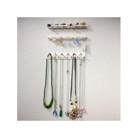 Wall Jewelry Holder - VICOODA 9pcs/set Adhesive Jewelry Earring Necklace Storage Organizer Holder Jewelry Rack Sticky Hooks Wall-Mount Storage Rack