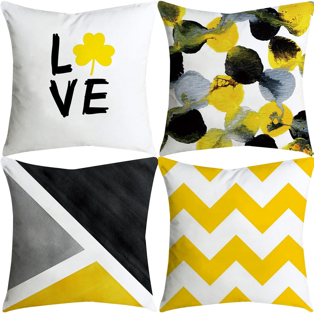 Pineapple Leaf Yellow Pillow Case Sofa Car Waist Throw Cushion Cover Decor LL 