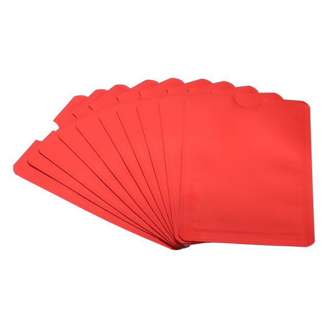 Unique Bargains RFID Blocking Sleeves Identity Theft Prevention Credit Card Secure Protector Holder Sleeves Red 10Pack
