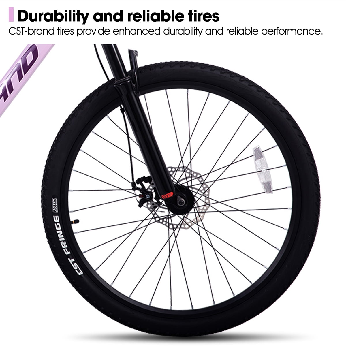 HILAND 26 Inch Mens and Womens Mountain Bike,21 Speed Mountain Bicycle with Dual Disc Brake, Front Suspension Fork, High Carbon Steel Frame Urban Commuter Bike for Adults