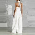 thumbnail image 4 of JFGHDG Jumpsuits for Women Dressy Casual Wide Leg Rompers Pants One Piece Suits Sleeveless High Waist Vacation Party Club X1 White 2XL, 4 of 6