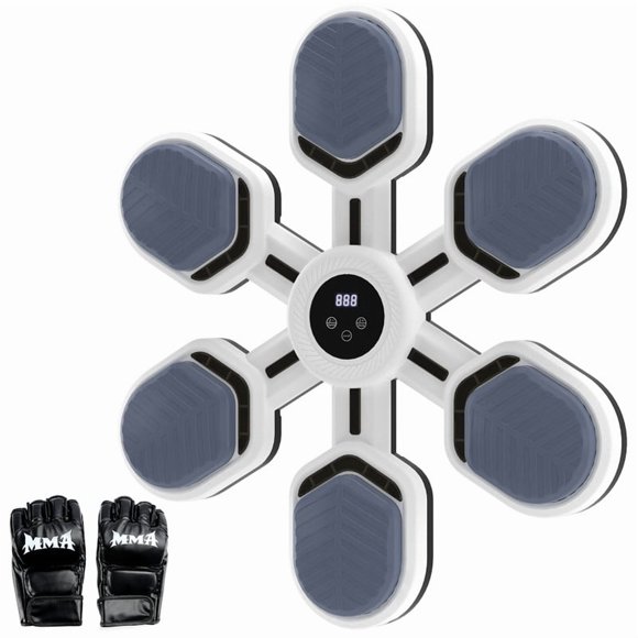 MotorGenic Machine de Boxe Musicale Intelligente pour Adultes et Ados - Entraîneur de Frappe Mural Bluetooth avec Gants, 9 Modes et 9 Vitesses, Équipement de Mise en Forme pour Gym à Domicile