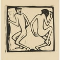 thumbnail image 3 of Christian Rohlfs 12x12 Black Modern Framed Museum Art Print Titled - Two Dancers (1913), 3 of 5