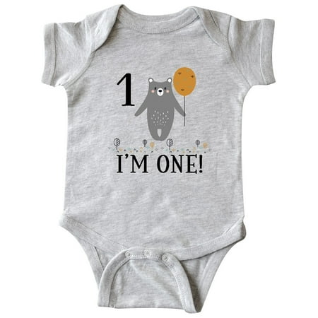 

Inktastic 1st Birthday Woodland Bear 1 Year Old Gift Baby Boy or Baby Girl Bodysuit