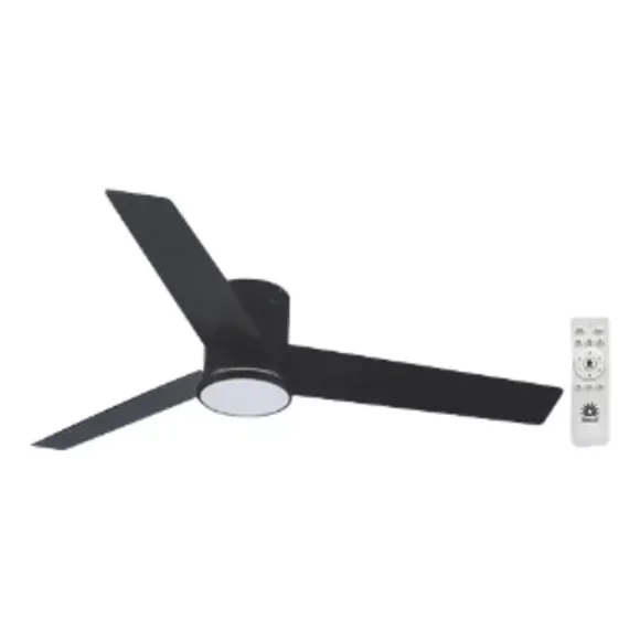 Ventilador de Techo Megaluz con Lámpara Led Negro 3 Aspas 52