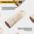 thumbnail image 4 of 20PCS Leather Finger Protector Finger Thimble Guards Tools for Hand Craft Jewelry Making,Creamy-White,20 x Finger Protector,Creamy-White, 4 of 8