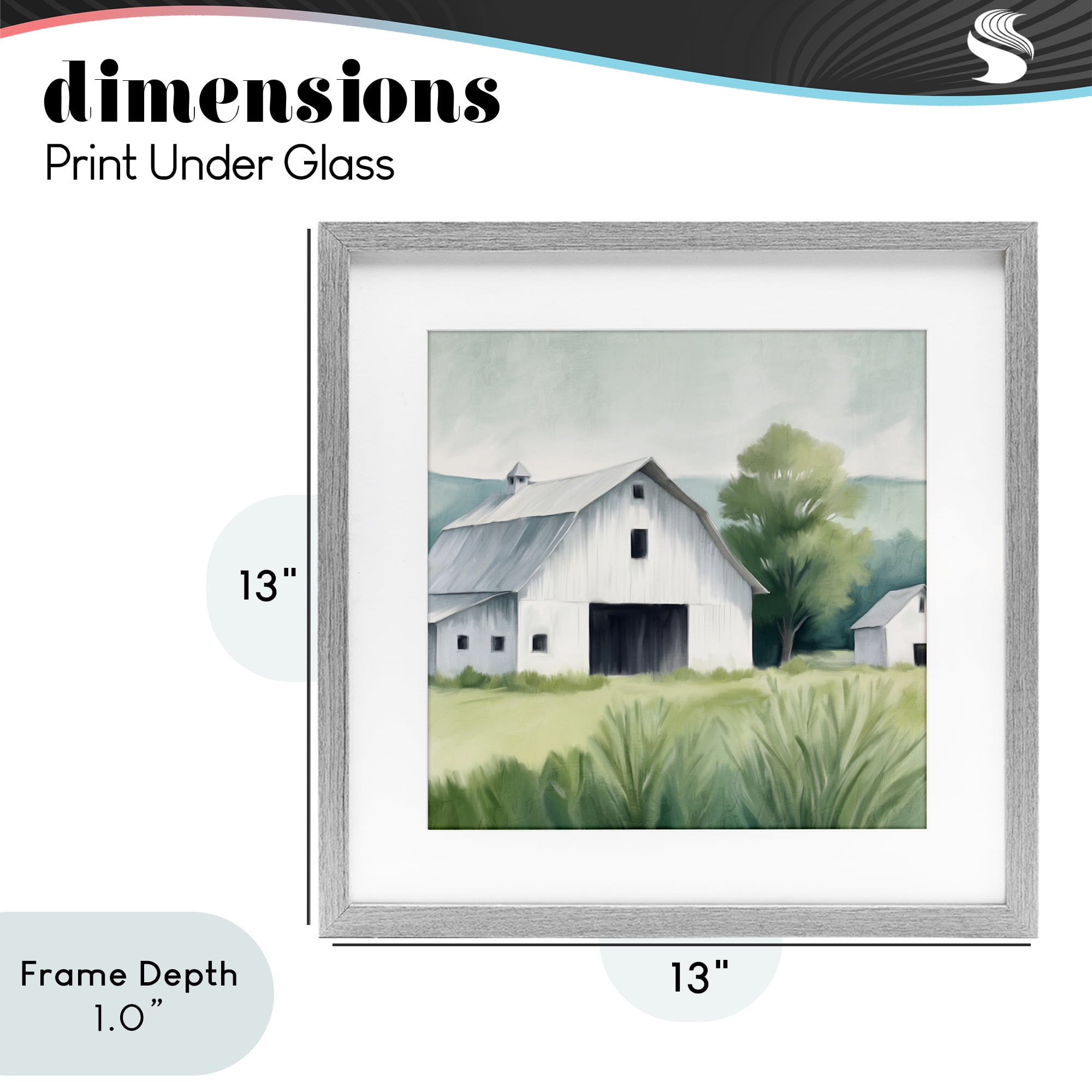 Stupell Industries Farm Home White Barn Gray Framed Print Under Glass, design by Kim Allen