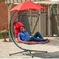 thumbnail image 2 of The Vivere Original Dream Chair™ with Polyester Cushion and Umbrella- Cherry Red, 2 of 6