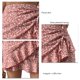 thumbnail image 3 of Falda corta floral envolvente para mujer Falda corta con estampado floral con cordón y dobladillo con volantes irregulares para el verano, 3 of 6