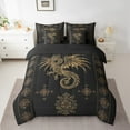 thumbnail image 2 of Erosebridal Magic Dragon Bedding Sets King Size, Black and Gold Comforter Sets with Sheets, Flower Room Decor, 7-piece, 2 of 5