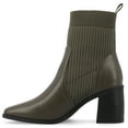 thumbnail image 3 of Journee Womens Harlowe Chelsea Knit and Vegan Leather Booties, Widths Available, 3 of 9
