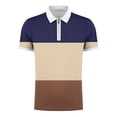thumbnail image 4 of EQWLJWE Spring Saving!Half Zipper Shirt Hommes, Couleur Bloc Zipper Shirt Hommes, Bleu Couleur Bloc Shirt Hommes, Hommes T-Shirt Couleur Bloc Manches Courtes Col Rond Extérieur Tee Tops, 4 of 5