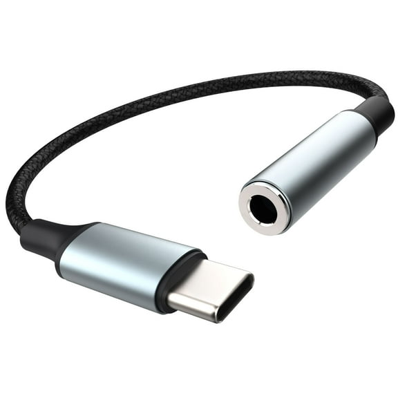 FosPower USB C to Aux Adapter, 6" 3.5mm to USB C Cable, Male-to-Female USB-C to 3.5mm Audio Adapter, Type C to Headphone Jack Dongle for iPhone iPad
