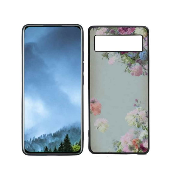 Vintage-Floral-Art-Design-378 Phone Case, Degined for Google Pixel 6(2021) Case Men Women, Flexible Silicone Shockproof Case for Google Pixel 6(2021)