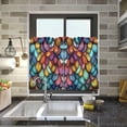 thumbnail image 4 of Yayeee Kitchen Curtains Tier Pair Light Filtering 27"x36" Rod Pocket Short Cafe Window Panel, Vibrant Dragon Scales Pattern, 4 of 7