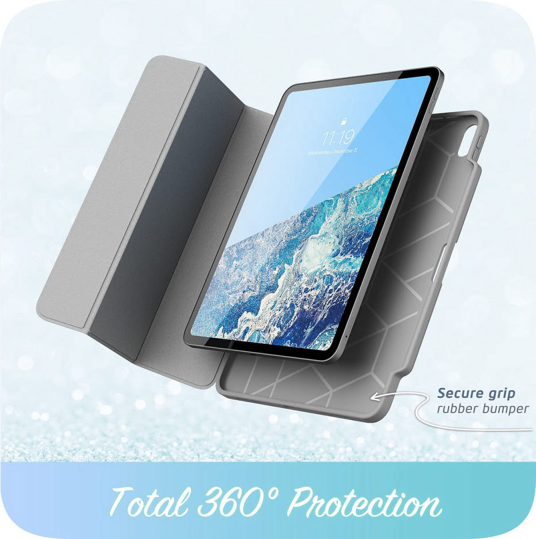 New iPad Pro 12.9 Inch Case, i-Blason [Cosmo] Full-Body Trifold Stand Protective Case Cover with Auto Sleep/Wake & Pencil Holder for Apple iPad Pro 12.9 Inch 2018 Release (Blue)