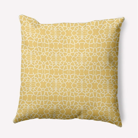 Simply Daisy 18" x 18" Tiny Giraffe Pattern Indoor/Outdoor Throw Pillow, Daffodil (1 count)