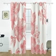 thumbnail image 2 of Pink Flower Beige Background Blackout Curtains for Living Room Bedroom 55W x 72/84L Insulated Window Drapes 2 Panels, 2 of 6