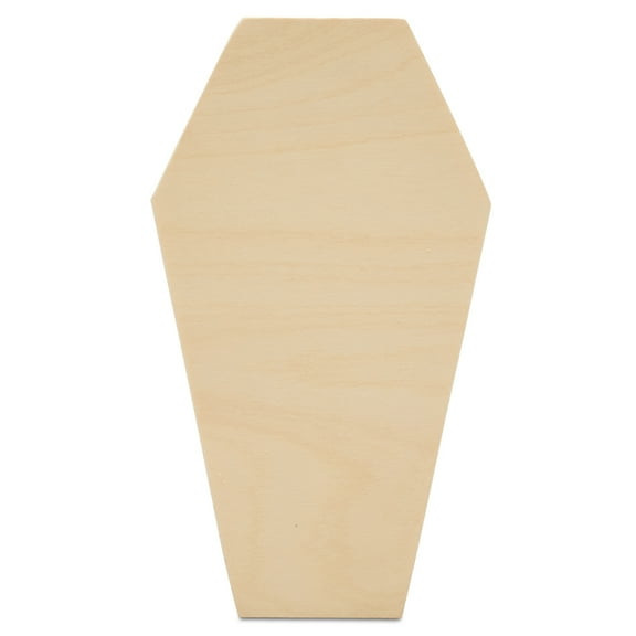 Coffin Wooden Cutout 12 x 6-1/2 Inches, 3 Unfinished Birch Wood Cutouts for Halloween Decor and DIY Crafts, by Woodpeckers