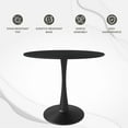 thumbnail image 6 of LeisureMod Round Dining Table Modern 35" Sintered Stone Tabletop with Steel Pedestal Base for Kitchen and Living Room Bristol Series in Black, 6 of 10