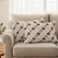 thumbnail image 6 of 2 Pack Outdoor Waterproof Throw Pillows, Geometric Morocco Lattice Plaid Decorative Rectangle Pillow Case Patio Pillows for Chair Couch Sofa 20x12in, 6 of 9