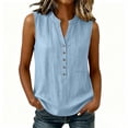 thumbnail image 6 of SwiftWear Women's Summer Button Down Tank Top Soft V-Neck Sleeveless Cami, Relaxed Fit Casual Cotton Tunic Tops, 6 of 9