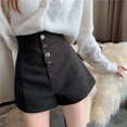thumbnail image 4 of Pantalones cortos de verano de color albaricoque con cintura alta y talla grande para mujer, estilo informal para estudiantes, prendas de vestir exteriores, botas de corte A, pantalones, 4 of 5