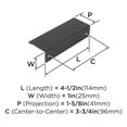 thumbnail image 2 of Amerock Edge Pulls 3-3/4 inch (96mm) Center-to-Center Oil-Rubbed Bronze Cabinet Edge Pull, 10 Pack, 2 of 4