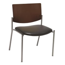 KFI Studios Evolve Big & Tall Dining Chair, Chocolate Wood Back, Black Vinyl Seat