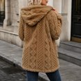 thumbnail image 6 of Enjoytime Fleece Jacket Women Long Sleeve Textured Zip Up Hooded Coat Fall Winter Warm Soft Comfy Casual Mid Length Outerwear, 6 of 7