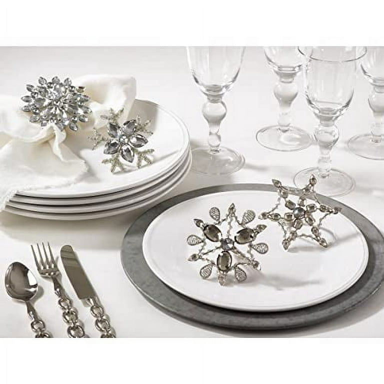 Snowflake Napkin Rings with gift box (set of 4) - Between The Sheets