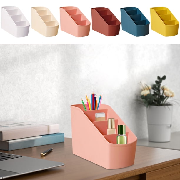 Organizador de escritorio multifuncional Caddy | Bandeja de plástico con compartimentos para bolígrafos, pinceles, material de oficina y arte | Soporte para accesorios de encimera de baño