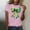 #101-Pink, variant on Ounisa Womens Funny St Patricks Day Bows T Shirts for Girls Cute Short Sleeve Tees for Saint Patricks Day