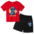 thumbnail image 3 of Conjunto de 2 camisetas y pantalones cortos de Disney Stitch para niños de 1 a 14 años, ropa informal de verano de manga corta con estampado de anime para niños, 3 of 5