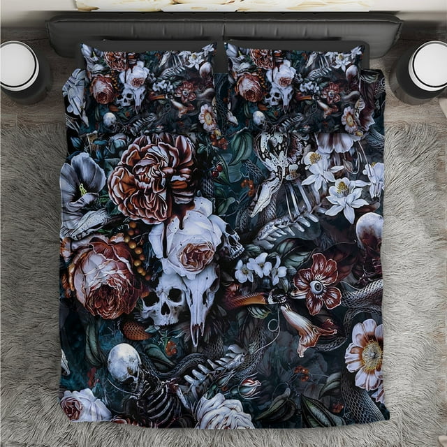 Skulls White Nightmare Bedding Set DT02