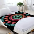 thumbnail image 3 of Vibrant Mandala Pattern Flannel Blanket - Soft Cozy and Warm for Sofa Travel Bed and Chair - Perfect for Stylish Comfort, 3 of 7