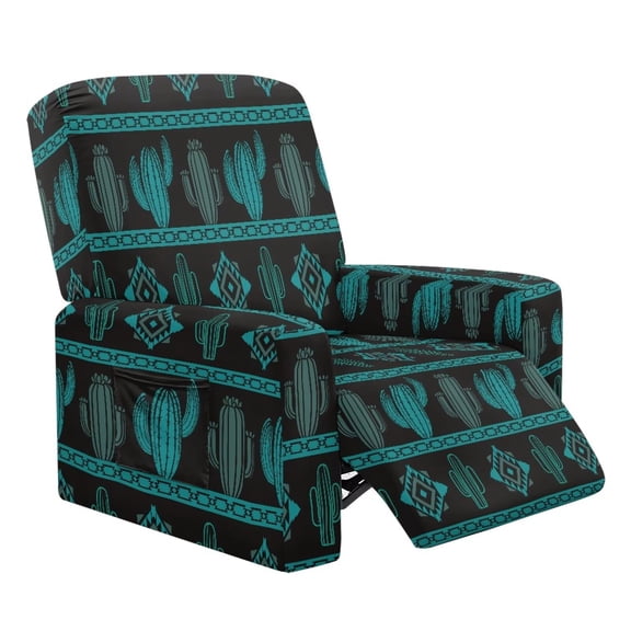 Chririnla Aztec Cactus Recliner Chair Covers 4-Pieces Recliner Covers Stretch 1 Seat Reclining Chair Cover Washable Lazyboy Recliner Covers Furniture Protector for Living Room