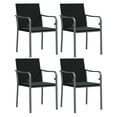 thumbnail image 2 of vidaXL 5 Piece Garden Dining Set with Cushions Poly Rattan and Steel, 2 of 5