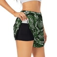 thumbnail image 3 of Lsque Green Snakeskin Printed Women's Running Shorts with Liner Pockets,Elastic Quick Dry Workout Athletic Gym Yoga Shorts,Womens High Waist Shorts-Large, 3 of 9