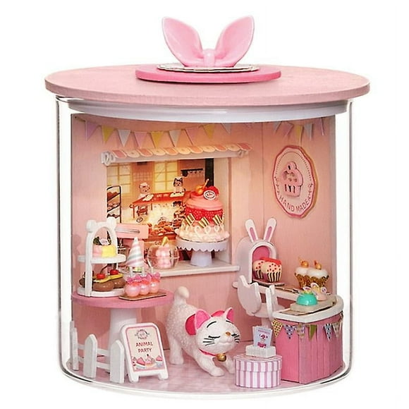 New year gift diy doll house with furniture wooden dollhouse accessories miniatures children for toys birthday christmas gifts