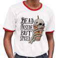thumbnail image 2 of Dead Inside but Spiced Ringer Tee Shirt Unisex Large White/Red, 2 of 5