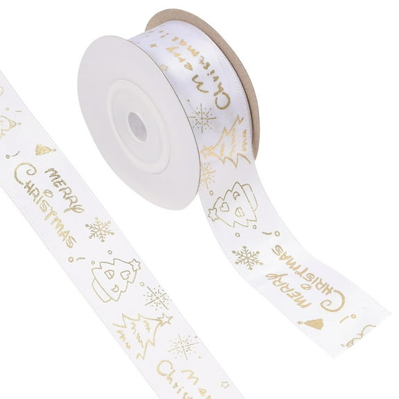 Raindrops Wrap Christmas Gift Ribbon Xmas Ribbon 900X2.5CM White