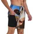 thumbnail image 2 of Balery Blue Sky Meadow Cute Cow Bañador para hombre, shorts de playa de secado rápido con entrepierna y forro de compresión-Medium, 2 of 6