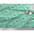 thumbnail image 4 of Soimoi Green Moss Georgette Fabric Floral & Cow Skull Head Damask Print Sewing Fabric Yard 42 Inch Wide, 4 of 4