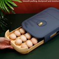 thumbnail image 4 of Jinsinto Drawer Type Egg Storage Box Refrigerated Storage Box Cool Storage Box Dumpling Box Household Egg Holder Food Storage Egg Box Blue 32X21cm, 4 of 5