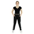 thumbnail image 4 of Fleece Lined 2-Stripes Sports Pants Black and White fits Sizes 0-8, 4 of 8