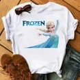 thumbnail image 3 of Camiseta de princesa Anna Frozen de dibujos animados con estampado de Elsa para mujer, camisetas Harajuku con gráfico bonito, camisetas de Hip Hop para mujer, 3 of 5